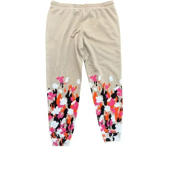 Nike Women's Cream Floral Print Sportswear Essential Sweat Pants Size XL - Picture 7 of 8